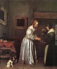 Gerard ter Borch Woman Washing Hands painting